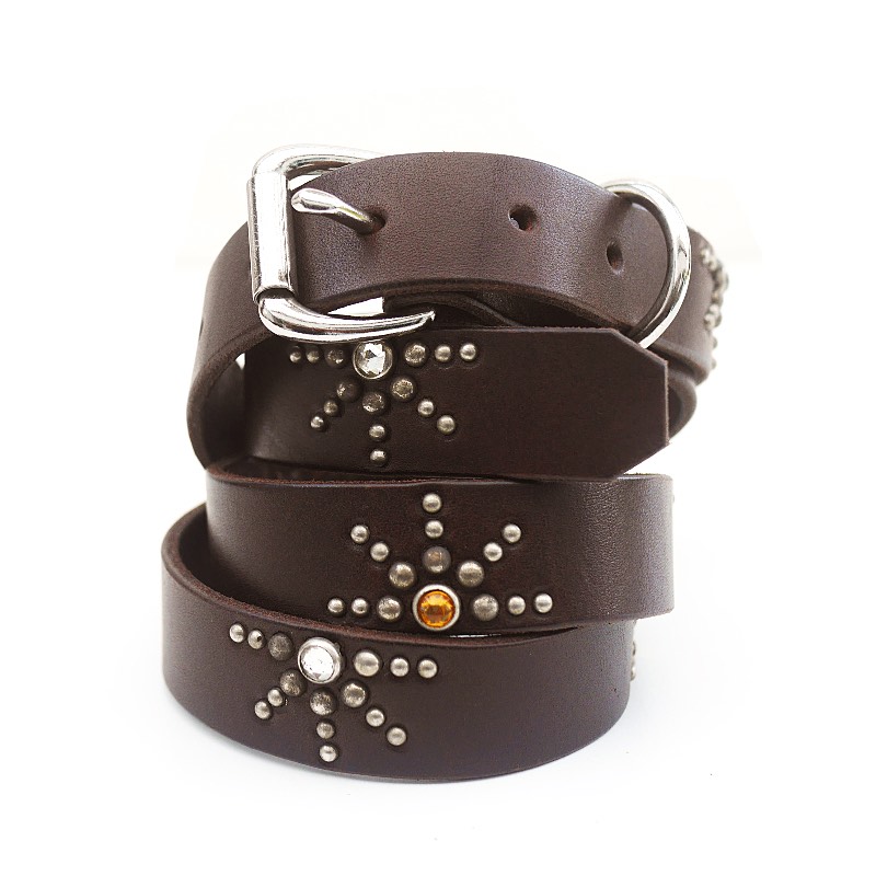 HTC Sunset Belt Sunray Narrow Studs N / Brown