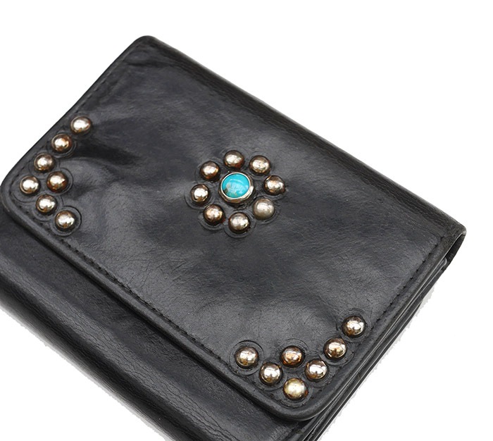 PANTY Original Design "OLD COACH" Vintage Remake Studs Leather Wallet / 