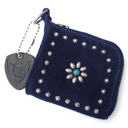 HTC L-zip Wallet Flower Suede #1 TQS N / Navy