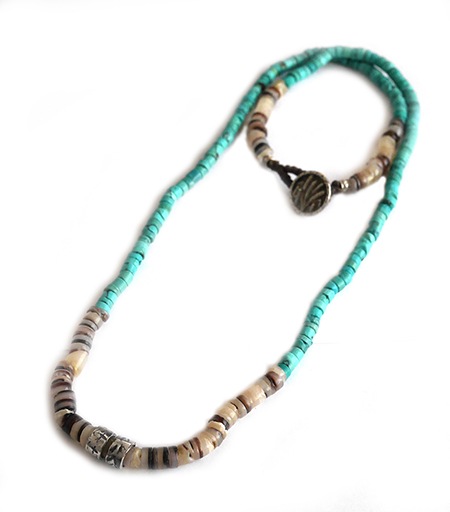 ��ͽ����ա�CHAFF DESIGN�̥���ա��ǥ������Turquoise Shell On Silver Ring Necklace