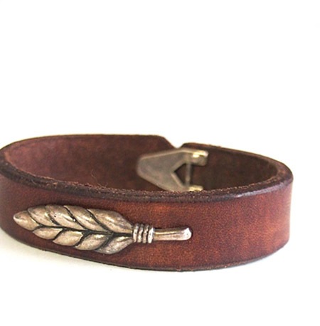 CHAFF DESIGN�̥���ա��ǥ������Leather On Large wheat Bracelet