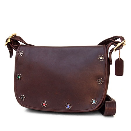 PANTY Original Design "OLD COACH" Vintage Remake Studs Leather Shoulder Bag / No.19