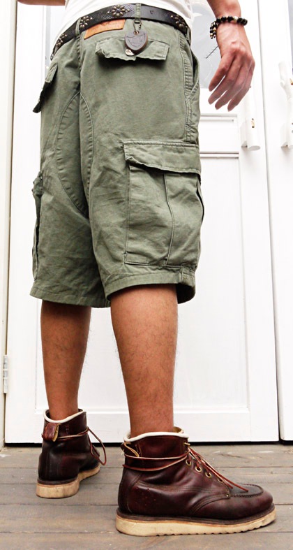 HTC ̎Î͡ѥ VINTAGE REMAKE CARGO SHORT PANTS   ON STUD
