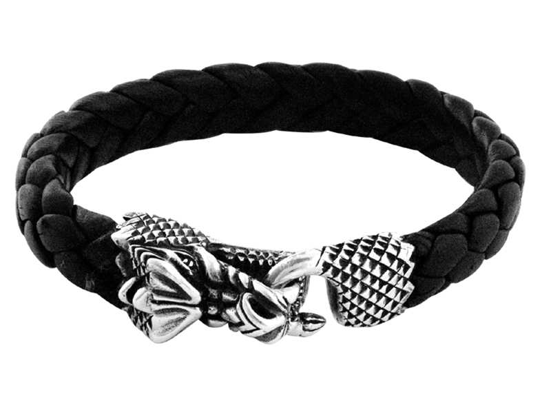 KING BABY ̎ݎގ͎ގˎގK40-8164 Leather Bracelet w/Small Dragon Clasp