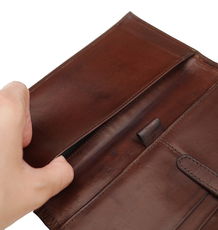 PANTY Original Design "OLD COACH" Vintage Remake Studs Leather Wallet / ��