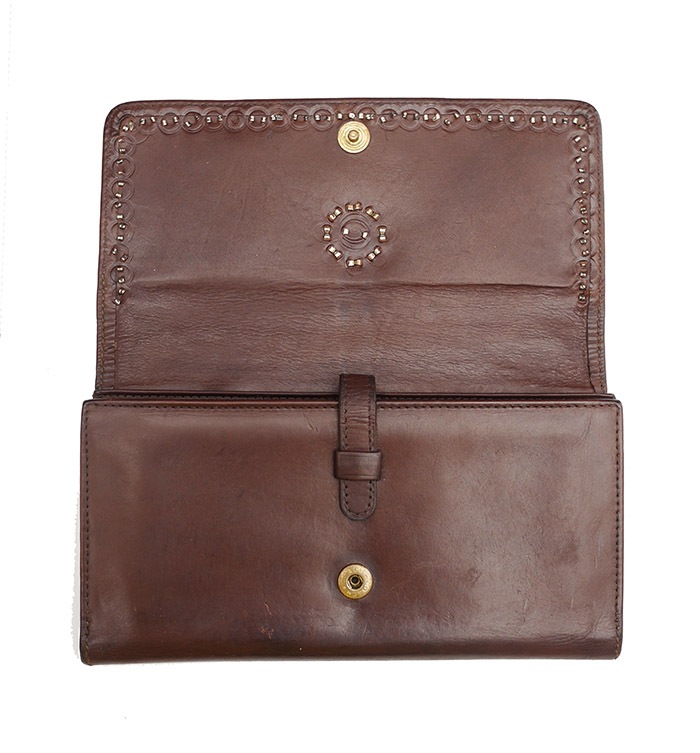PANTY Original Design "OLD COACH" Vintage Remake Studs Leather Wallet / ��