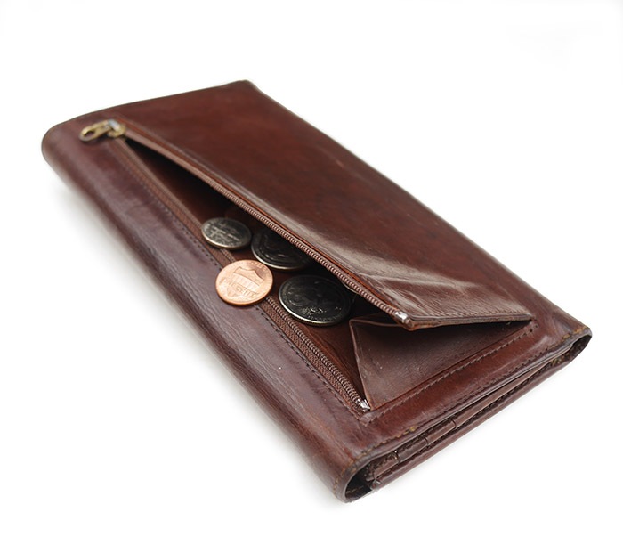 PANTY Original Design "OLD COACH" Vintage Remake Studs Leather Wallet / ��