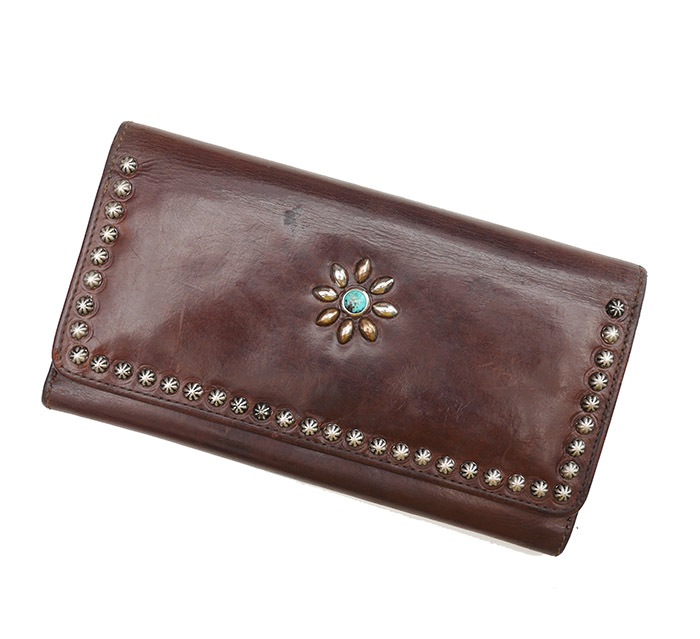 PANTY Original Design "OLD COACH" Vintage Remake Studs Leather Wallet / ��