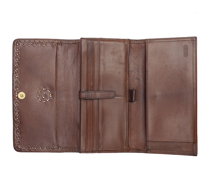 PANTY Original Design "OLD COACH" Vintage Remake Studs Leather Wallet / ��