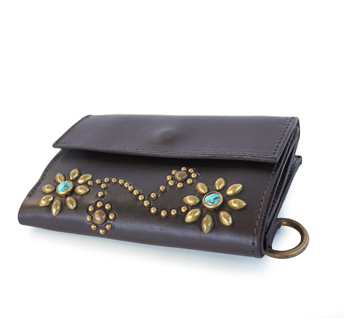 ��ͽ����ա�HTC Sunset Short Wallet Flower TQS B / D Brown