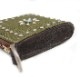 HTC Sunset L-zip Wallet  Flower #1 TQS N / MilitaryBrown Leather