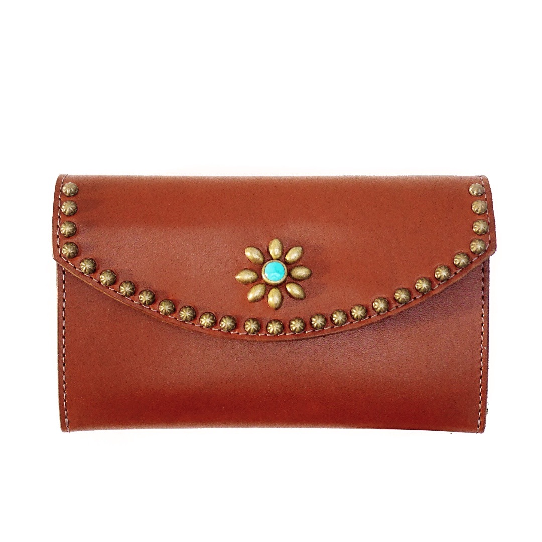 HTC Sunset Long Wallet Flower & Umbrella #2 TQS B / Brown /  Light Brown