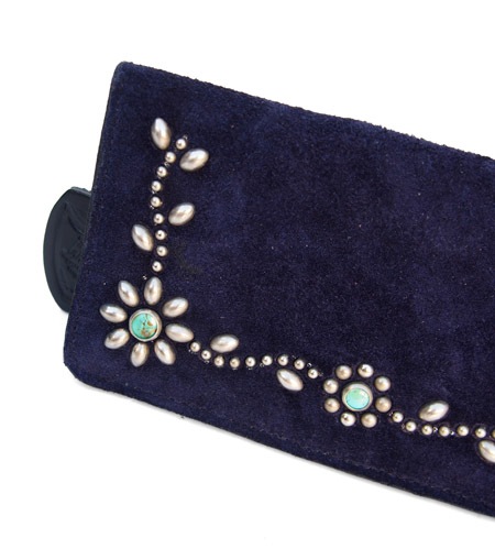 HTC Long Wallet Flower Suede #5 TQS N / Navy