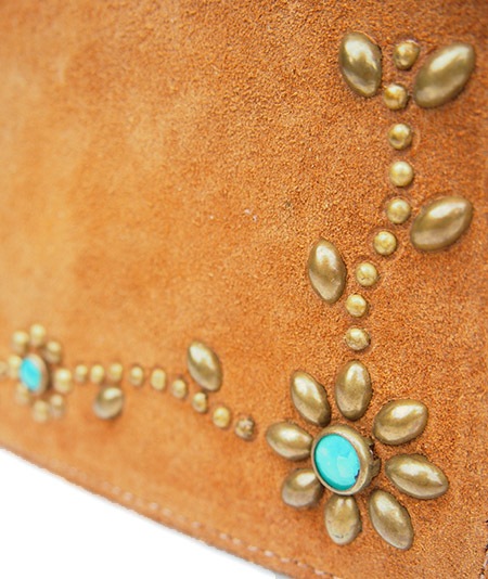 HTC Long Wallet Flower Suede #5 TQS B / Camel