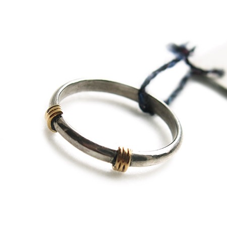 CHAFF DESIGN�̥���ա��ǥ������Silver&18k 3line Ring