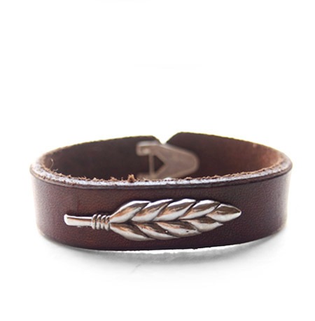 CHAFF DESIGN�̥���ա��ǥ������Leather On Large wheat Bracelet