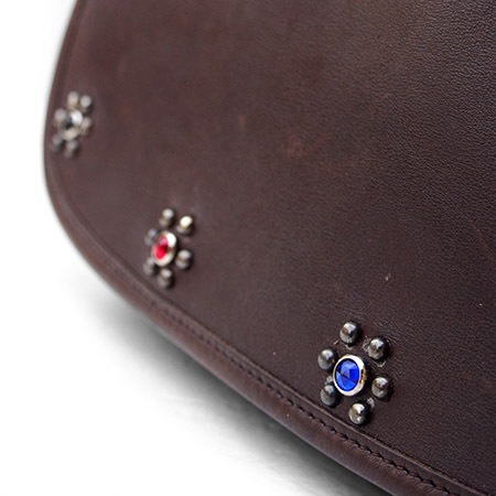 PANTY Original Design "OLD COACH" Vintage Remake Studs Leather Shoulder Bag / No.19