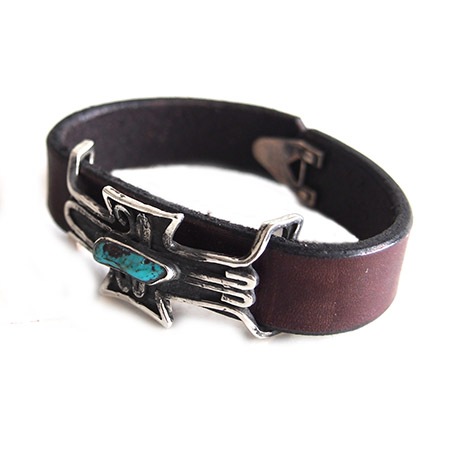 CHAFF DESIGN̥աǥLeather Silver On Turquoise Bracelet