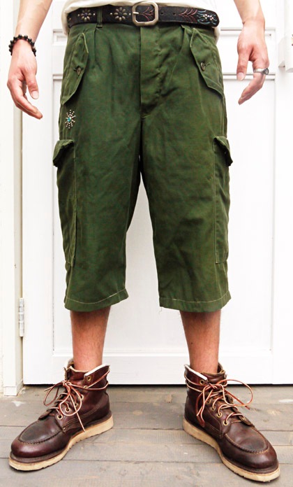 HTC �̎������Î��������͡��ѥ�� VINTAGE REMAKE CARGO SHORT PANTS ON STUD