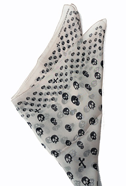 HTC �̎������Î��������͡��������� SCARF FOULARD SKULLS 70 / WHITE
