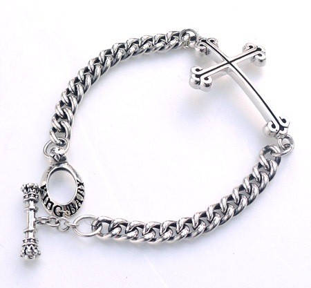 KING BABY ̎ݎގ͎ގˎގK42-5870 Traditional Cross w/Curb Link Bracelet