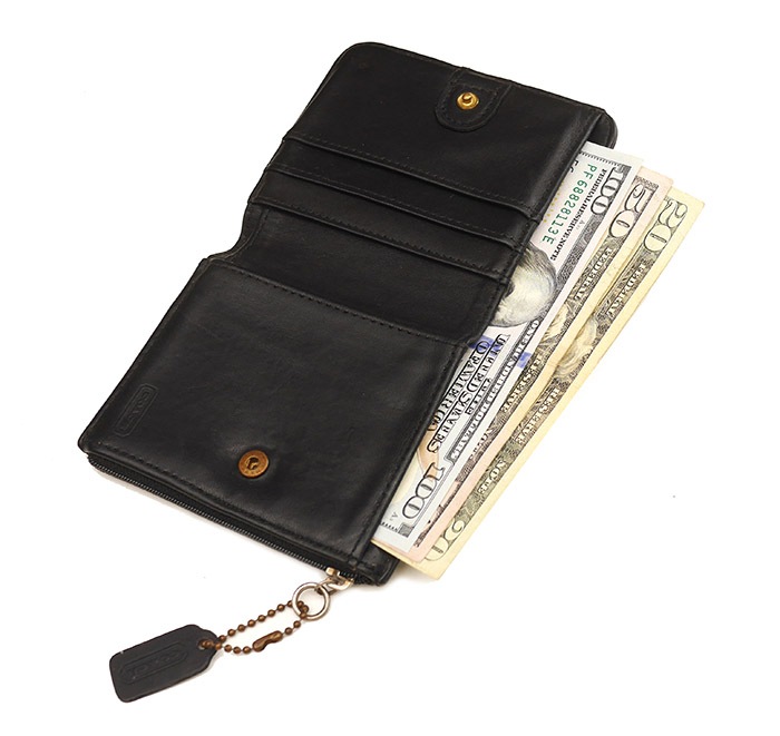 PANTY Original Design "OLD COACH" Vintage Remake Studs Leather Wallet / ��