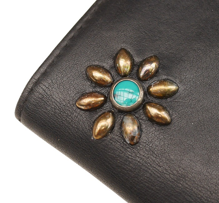 PANTY Original Design "OLD COACH" Vintage Remake Studs Leather Wallet / ��