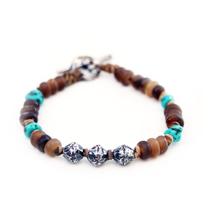 ��ͽ����ա�CHAFF DESIGN�̥���ա��ǥ������Horn Beads Turquoise Bracelet