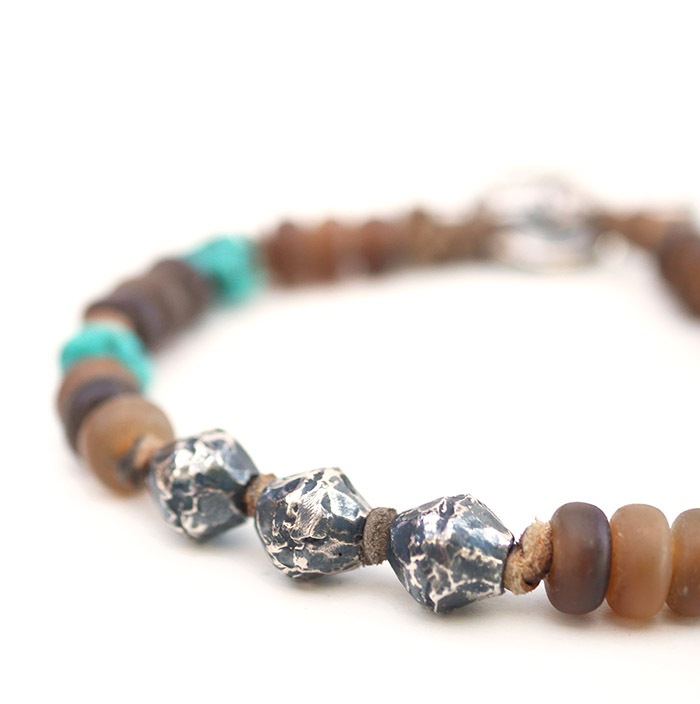 ��ͽ����ա�CHAFF DESIGN�̥���ա��ǥ������Horn Beads Turquoise Bracelet