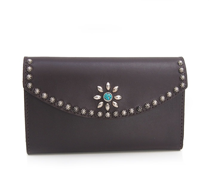 HTC Sunset Long Wallet Flower & Umbrella #1 TQS N / D Brown