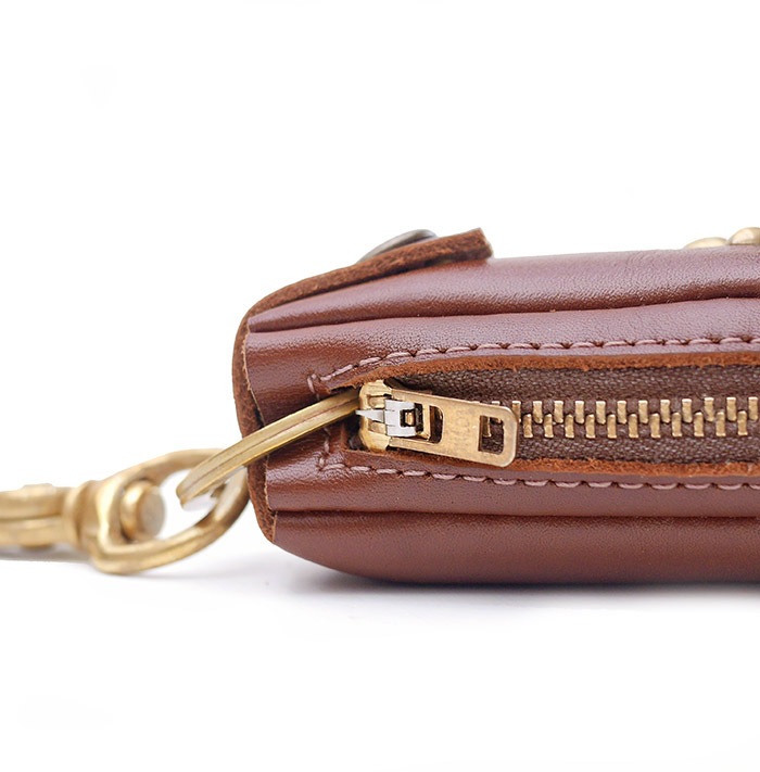 HTC SUNSET Zipper Key Case Flower #4 TQS B / Brown