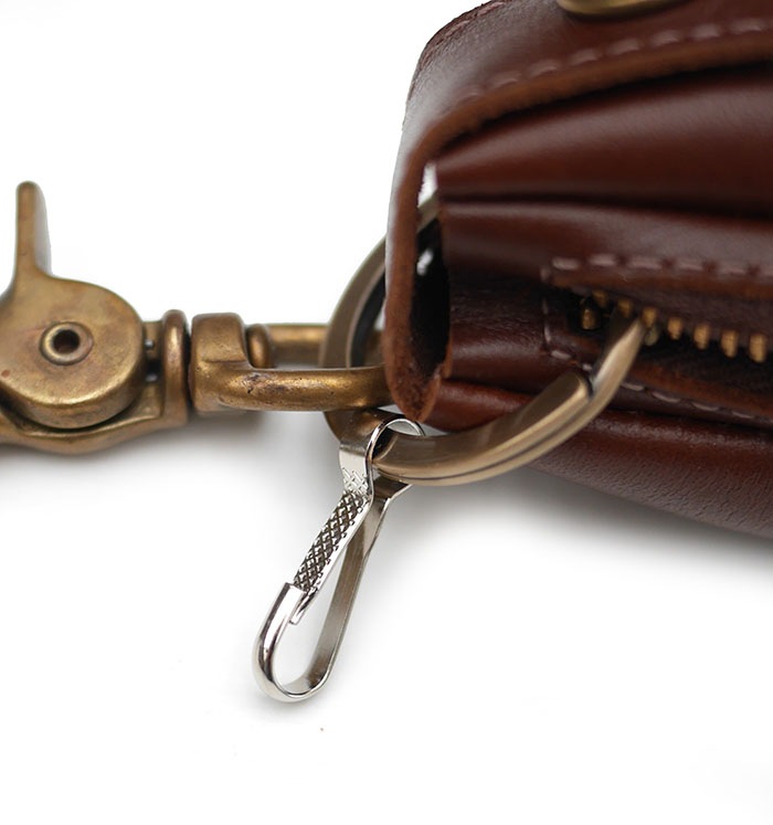 HTC SUNSET Zipper Key Case Flower #4 TQS B / Brown