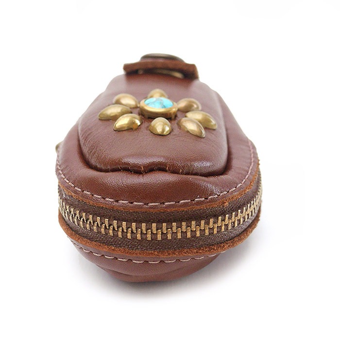 HTC SUNSET Zipper Key Case Flower #4 TQS B / Brown