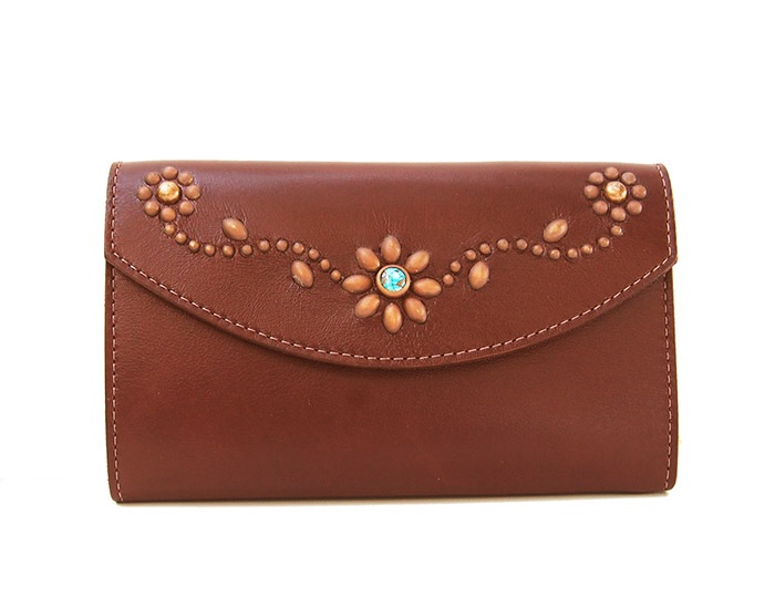 HTC Sunset Long Wallet Flower #1 TQS B / Brown / Light Brown