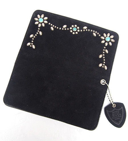 HTC Long Wallet Flower Suede #5 TQS N / Black