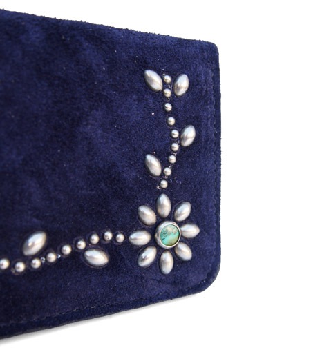 HTC Long Wallet Flower Suede #5 TQS N / Navy