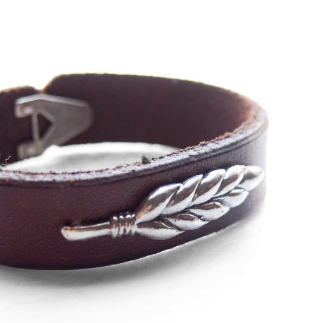 CHAFF DESIGN�̥���ա��ǥ������Leather On Large wheat Bracelet