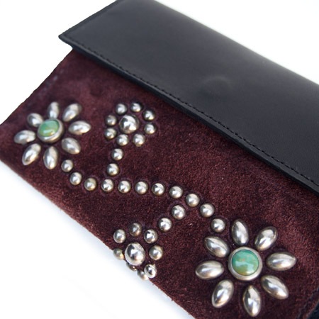 HTC Sunset Short Wallet Flower Suede Mix TQS N / Brown