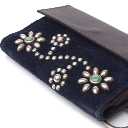 HTC Sunset Short Wallet Flower Suede Mix TQS N / Navy