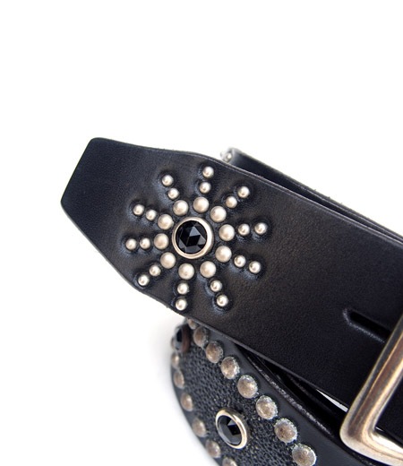 HTC ̎Î ٥ Peanut Studs Stingray Belt / Black