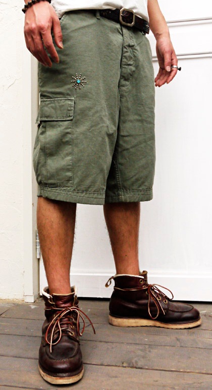 HTC ̎Î͡ѥ VINTAGE REMAKE CARGO SHORT PANTS   ON STUD