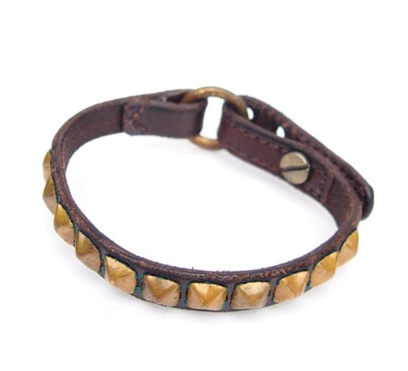 HTC Bracelet Pyramid Studs #3 B / Brown