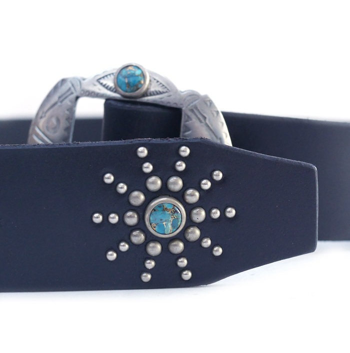 HTC SUNSET Belt  End Only Fire Nickel Buckle Turquoise #3 TQS N / Black