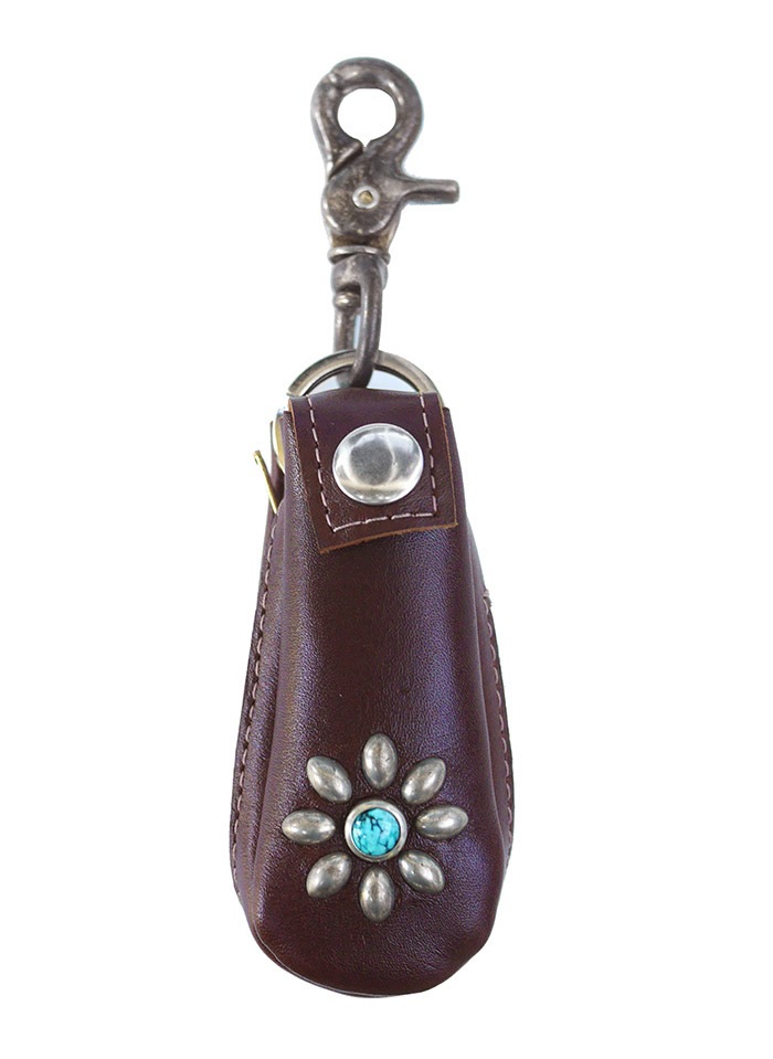 HTC SUNSET Zipper Key Case Flower #4 TQS N / Brown