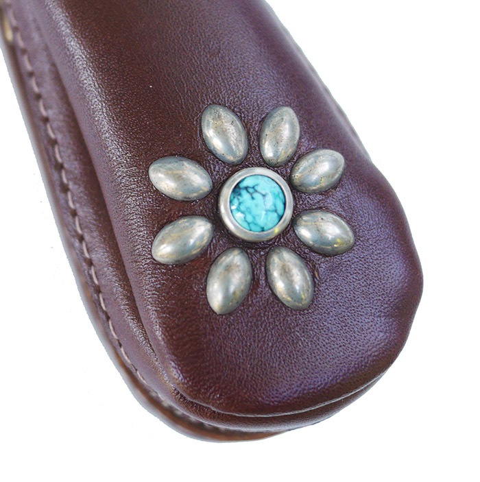 HTC SUNSET Zipper Key Case Flower #4 TQS N / Brown