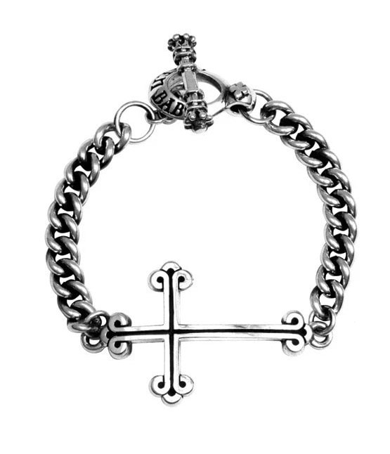 KING BABY ̎ݎގ͎ގˎގK42-5870 Traditional Cross w/Curb Link Bracelet