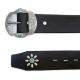 HTC Belt  End Only Flower Nickel Buckle Turquoise #2 TQS N / Black