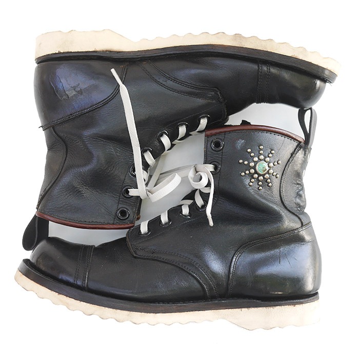 SIZE US8.5(just)/ IrregulaR by ZIP STEVENSON �ڎ��ڎ��ގ��׎��� Vintage remake White Sole Jump Boots Brown