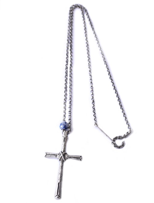 CHAFF DESIGN�̥���ա��ǥ������WOOD CROSS-S BEADS NECKLACE