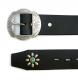 HTC Belt  End Only Flower Nickel Buckle #4 TQS N / Black